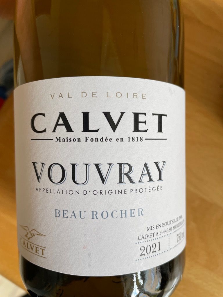 2021 Calvet Vouvray Beau Rocher, France, Loire Valley, Touraine