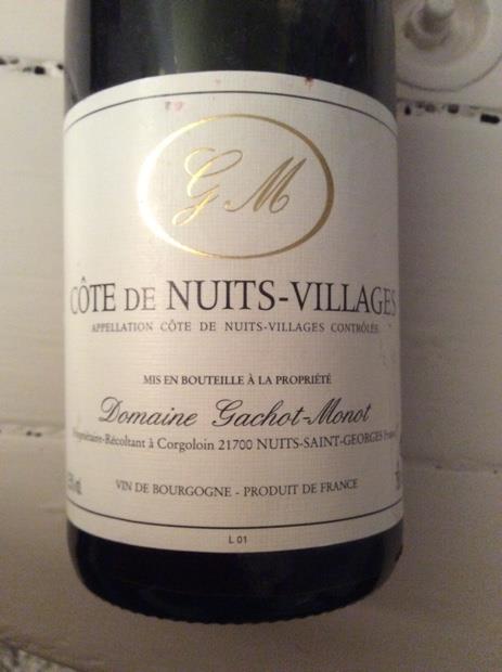 2010 Domaine Gachot-Monot Côte de Nuits Villages - CellarTracker