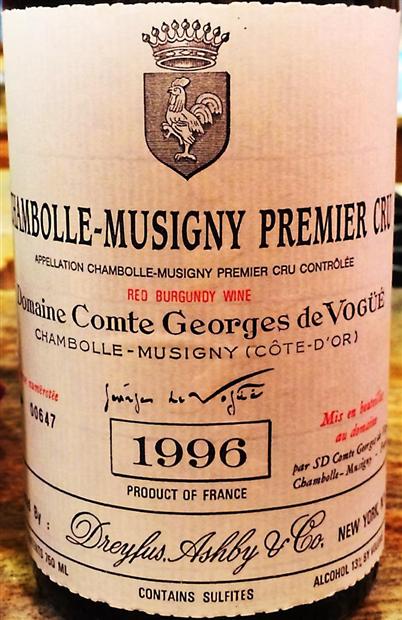 1996 CHAMBOLLE MUSIGNY PREMIER VOGUE古酒ワイン出品