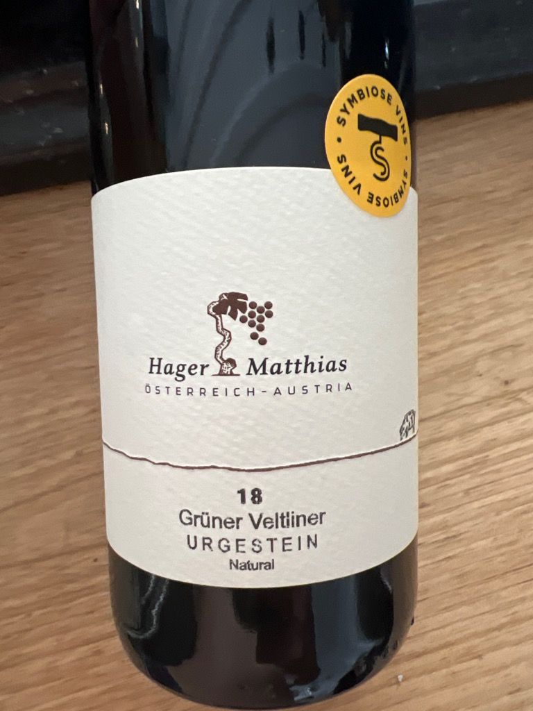 2019 Matthias Hager Grüner Veltliner Urgestein Natural, Austria ...