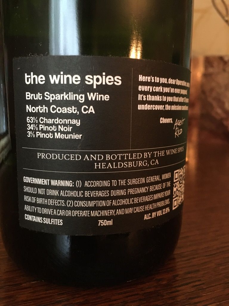 NV The Wine Spies TWS Brut Sparkling Wine, USA, California, North Coast ...