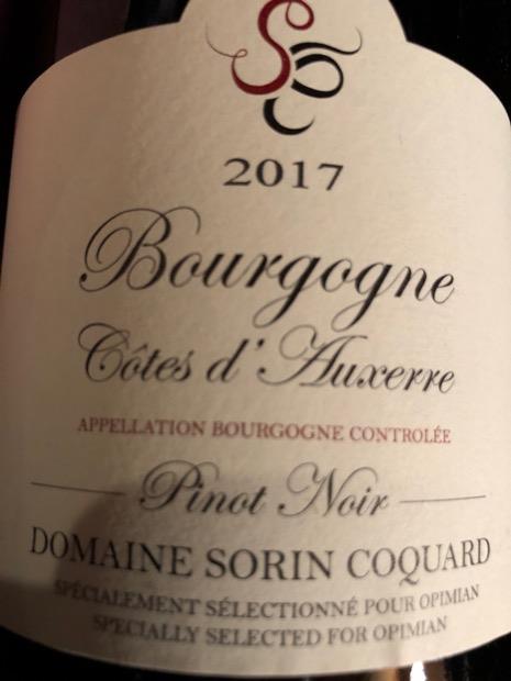 2023 Domaine Sorin-Coquard Pinot Noir Bourgogne Côtes d'Auxerre Rouge ...