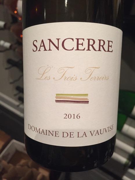 2016 Domaine De La Vauvise Sancerre Les Trois Terroirs, France, Loire ...