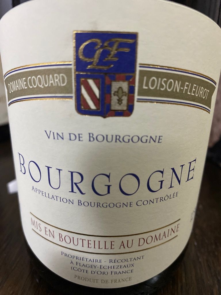 2017 Domaine Coquard Loison-Fleurot Bourgogne, France, Burgundy ...