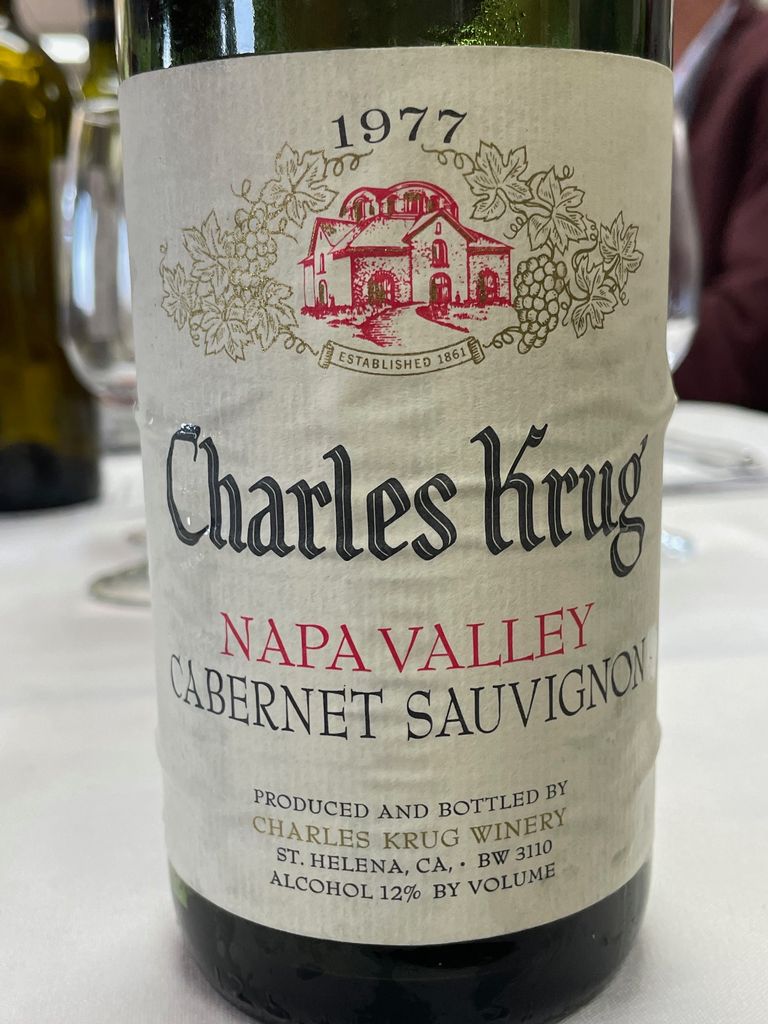 1977 Charles Krug Winery (Peter Mondavi Family) Cabernet Sauvignon