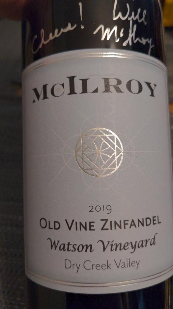 2021 McIlroy Cellars Old Vine Zinfandel Watson Vineyard, USA ...