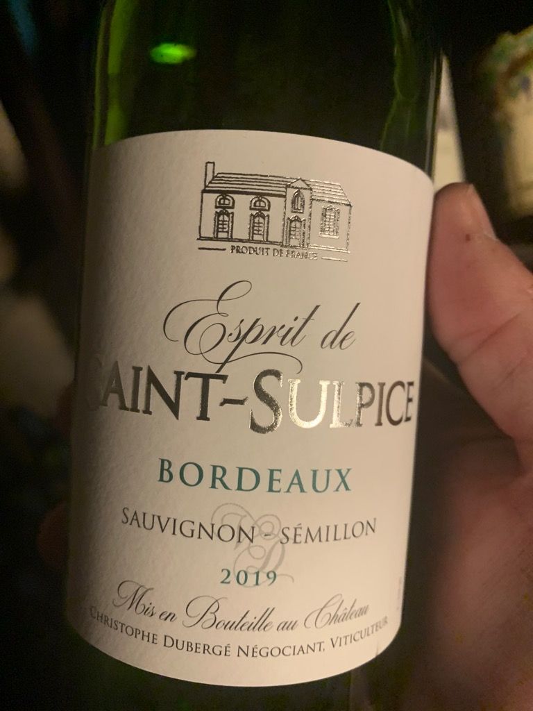 2019 Château SaintSulpice Esprit de Saint Sulpice, France, Bordeaux, EntreDeuxMers