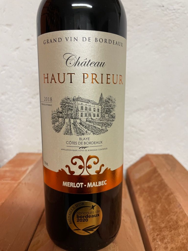 2020 Château Haut Prieur, France, Bordeaux, Blaye Côtes de Bordeaux CellarTracker