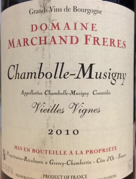 2012 Domaine Marchand Freres Chambolle-Musigny Vieilles Vignes