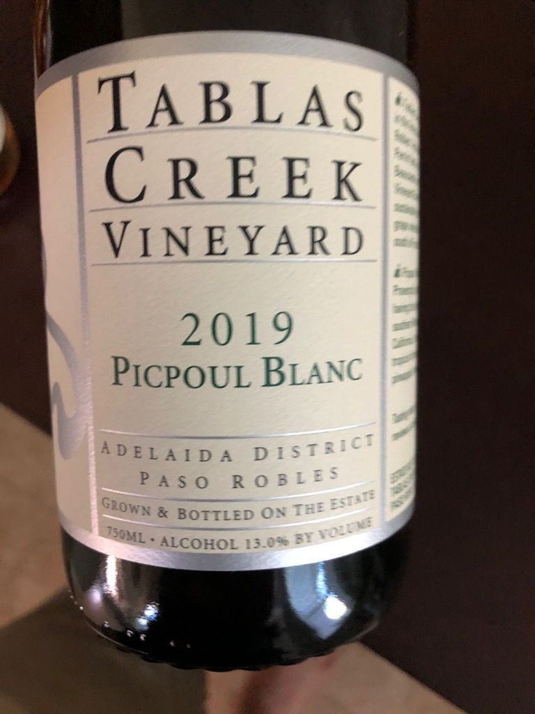 2019 Tablas Creek Picpoul Blanc, USA, California, Central Coast, Paso Robles Adelaida District