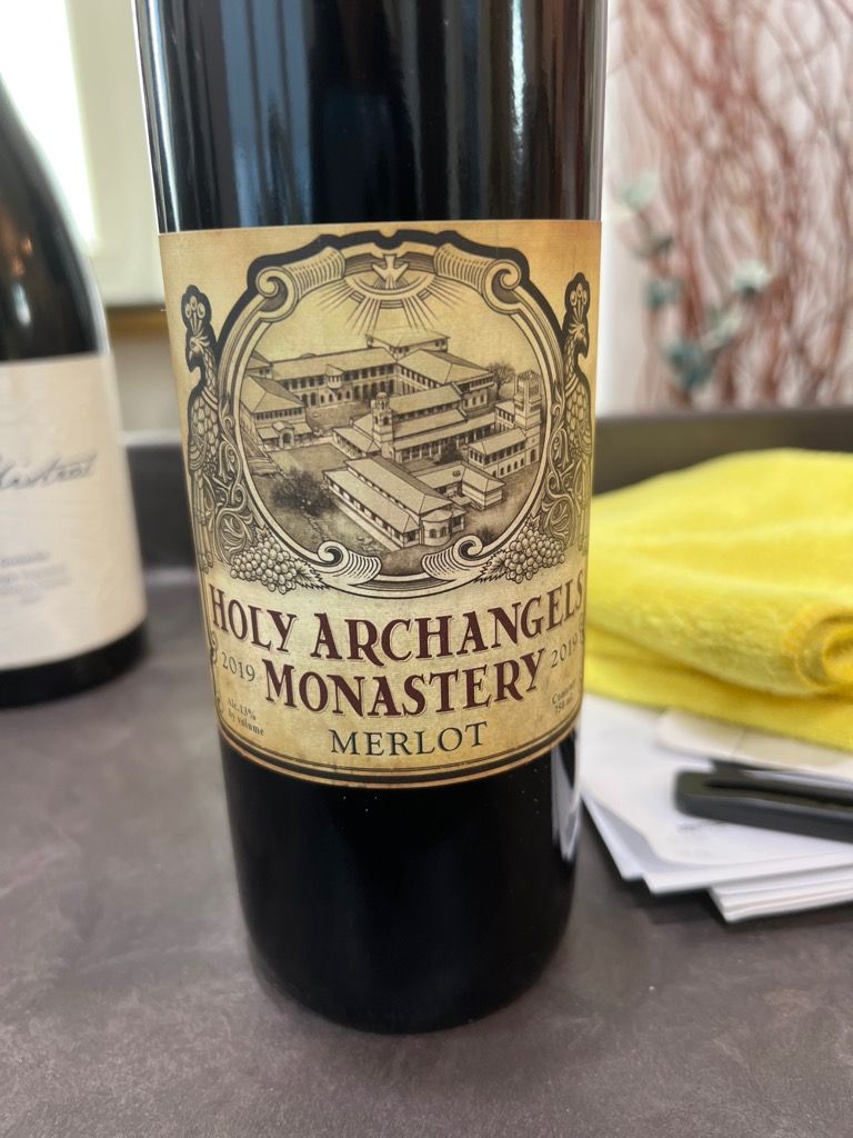 Label Monastery 2020 HOLY ARCHANGELS MONASTERY Merlot, USA, California - CellarTracker