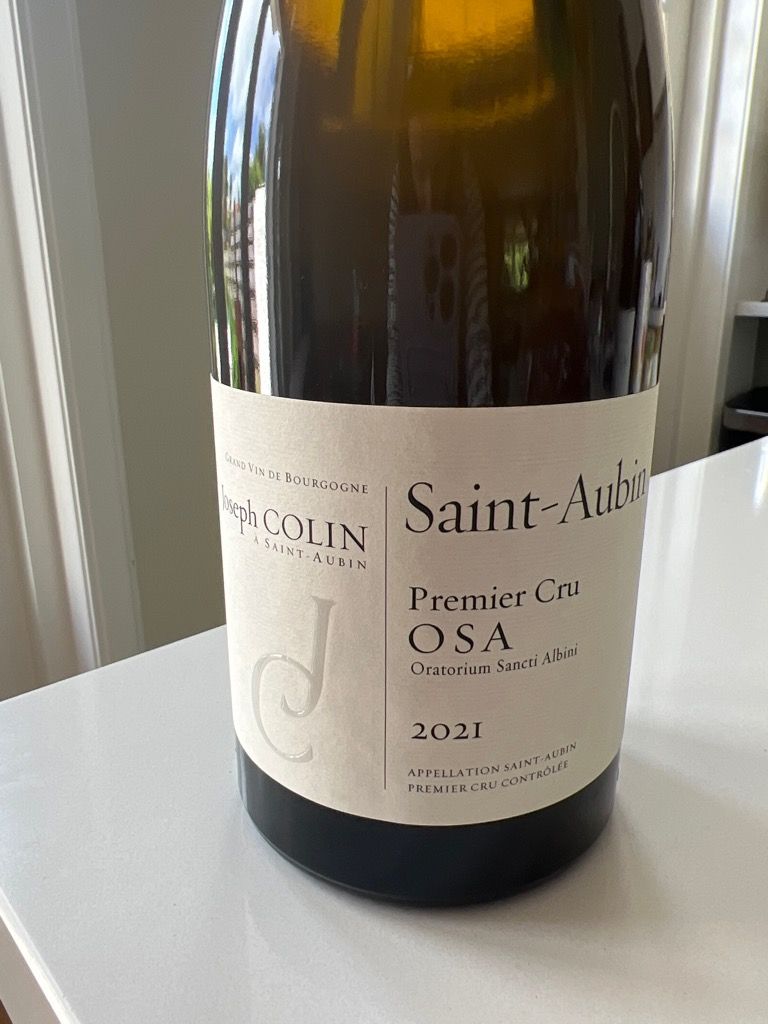 2021 Joseph Colin Saint-Aubin 1er Cru OSA 'Oratorium Sancti