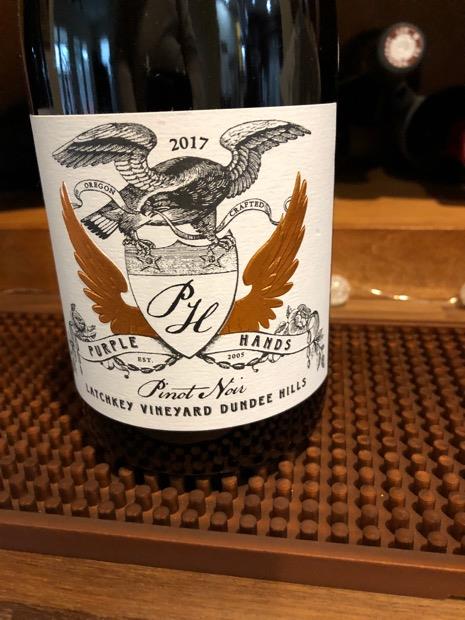 2017 Purple Hands Pinot Noir Latchkey Vineyard, USA, Oregon, Willamette ...