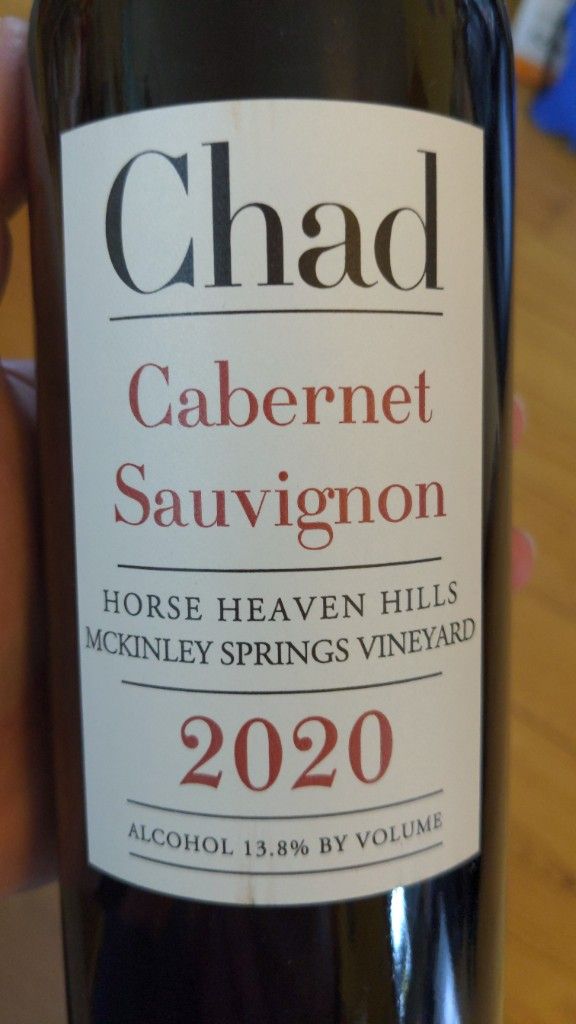 2020 Chad Cabernet Sauvignon McKinley Springs Vineyard, USA, Washington ...