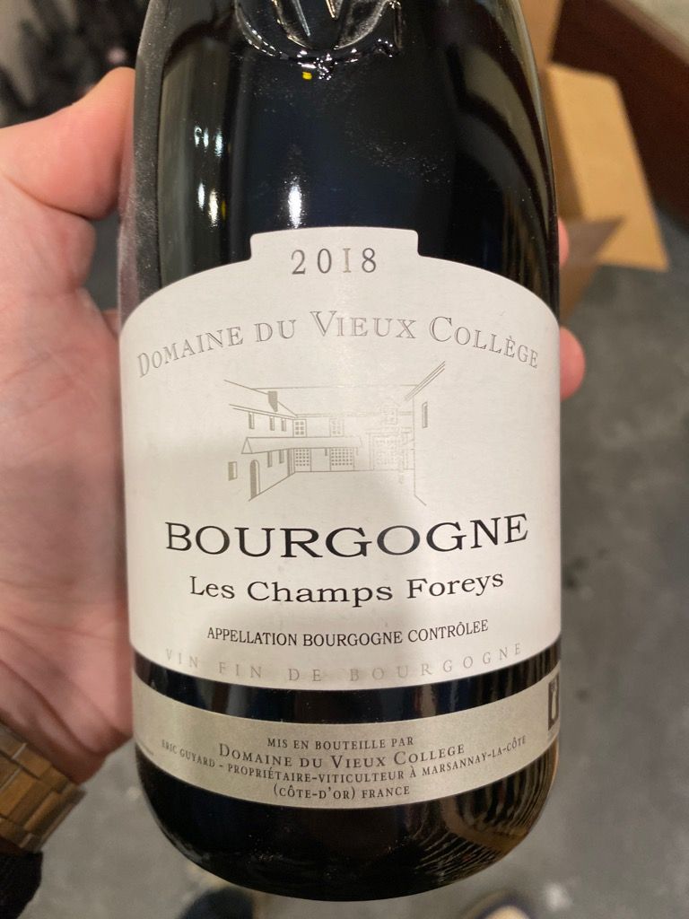 2018 Domaine du Vieux Collège Bourgogne Les Champs Foreys, France, Burgundy, Bourgogne