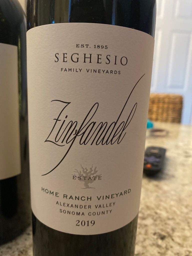 2019 Seghesio Family Vineyards Zinfandel Estate Home Ranch, USA