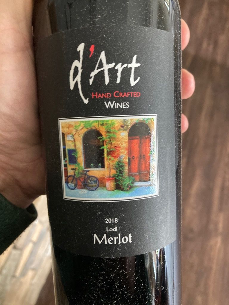 2018 d'Art Wines Merlot, USA, California, Central Valley, Lodi