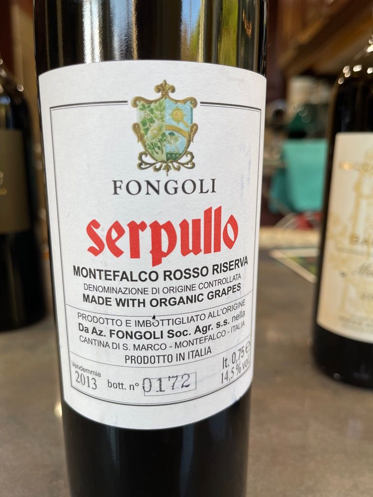 2016 Fongoli Montefalco Rosso Riserva Serpullo, Italy, Umbria ...