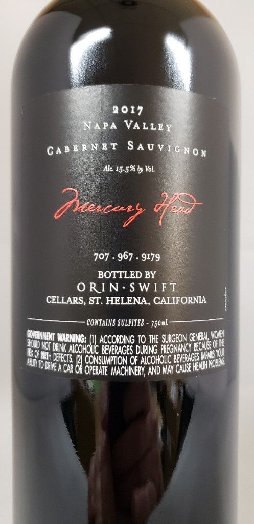 2019 Orin Swift Cabernet Sauvignon Mercury Head - CellarTracker