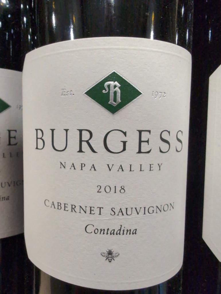 2018 Burgess Cabernet Sauvignon Contadina - CellarTracker
