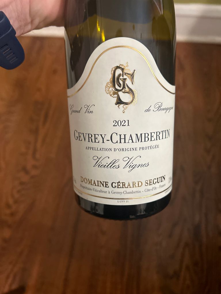 若者に人気のブランド 2022 Vignes Vieilles Gevrey-Chambertin Seguin Gérard ワイン