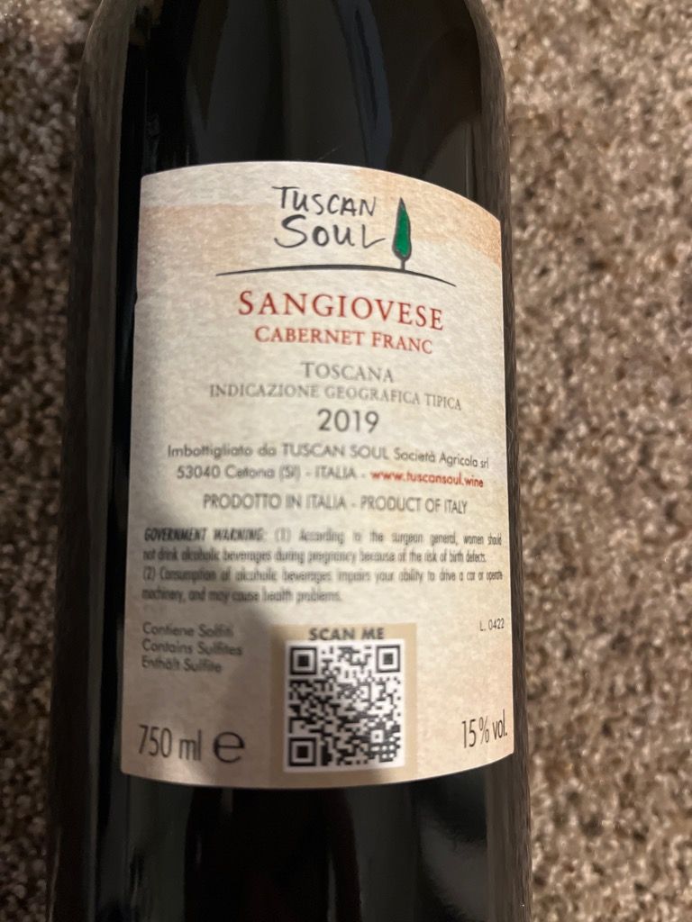 2019 Tuscan Soul Toscana IGT, Italy, Tuscany, Toscana IGT - CellarTracker