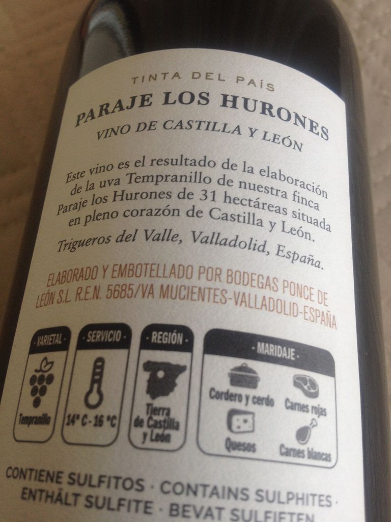 2020 Bodegas Ponce de León Vino de la Tierra de Castilla y León Paraje de  los Hurones - CellarTracker