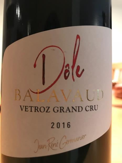 2017 Jean-René Germanier Dôle Grand Cru Balavaud Vétroz, Switzerland ...