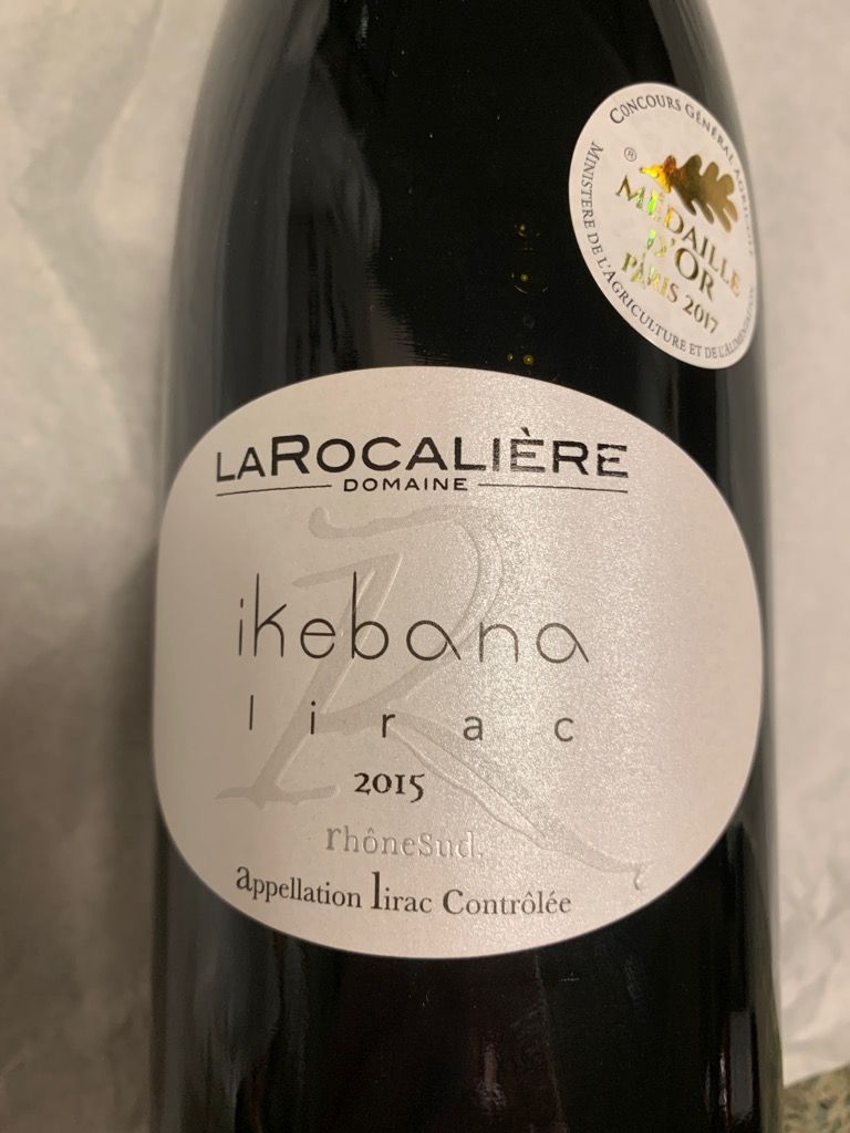 2016 Domaine la Rocalière Lirac ikebana, France, Rhône, Southern Rhône