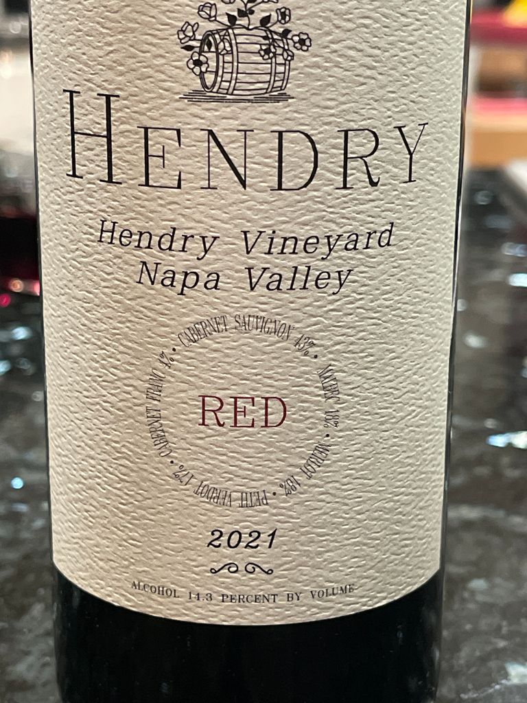 Hendry Ranch 2022 Hendry Red Wine Hendry Ranch, USA, California, Napa Valley ...