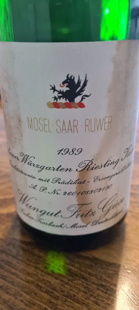 1989 Weingut Fritz Giese Trabener Würzgarten Riesling