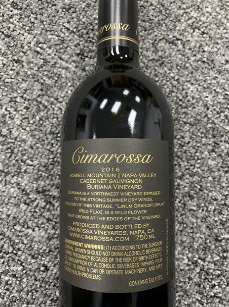 2021 Cimarossa Cabernet Sauvignon Buriana Vineyard - CellarTracker