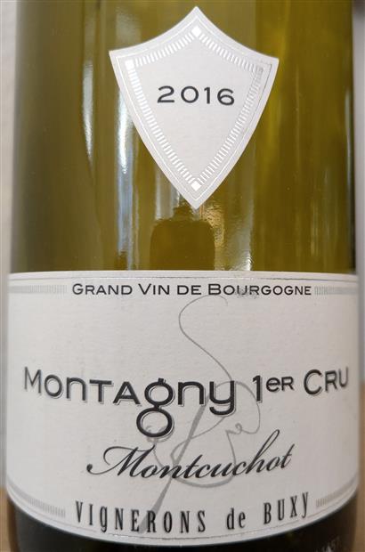 2016 Vignerons De Buxy Montagny 1er Cru Montcuchot, France, Burgundy ...