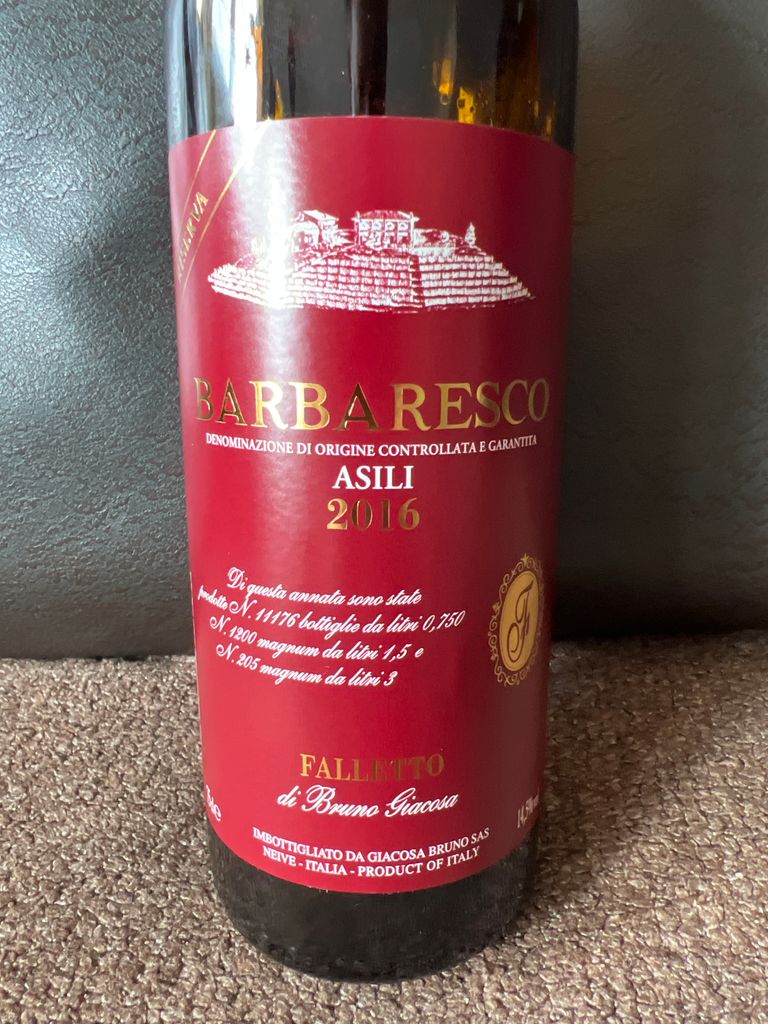 【赤ジャコ】ブルーノ・ジャコーザ バルバレスコ アジリ リゼルヴァ 2016 2016 Bruno Giacosa Barbaresco Riserva Asili - CellarTracker