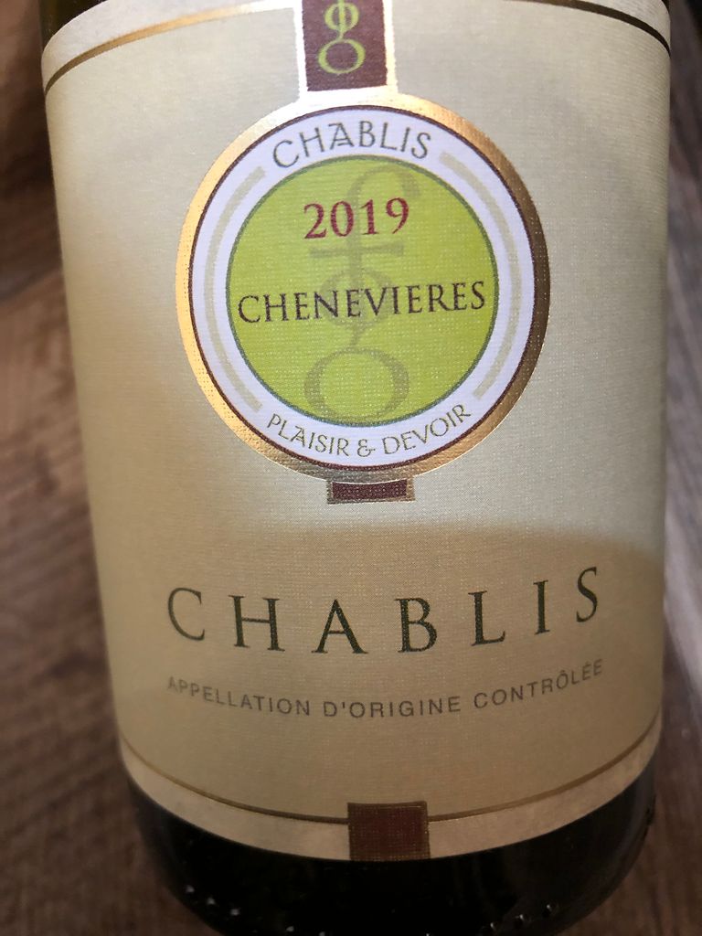 2019 Domaine des Chenevières Chablis, France, Burgundy, Chablis