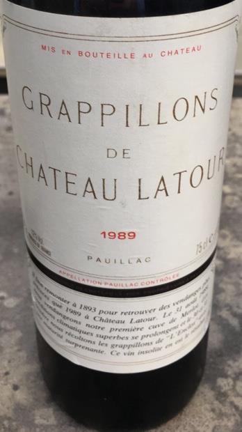 1989 Château Latour Grappillons de Château Latour