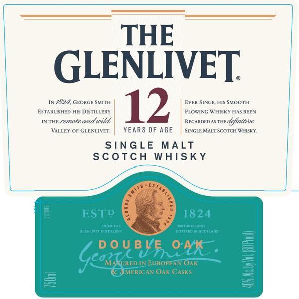 2019 The Glenlivet 12 Year Old Double Oak Single Malt Scotch Whisky United Kingdom Scotland 