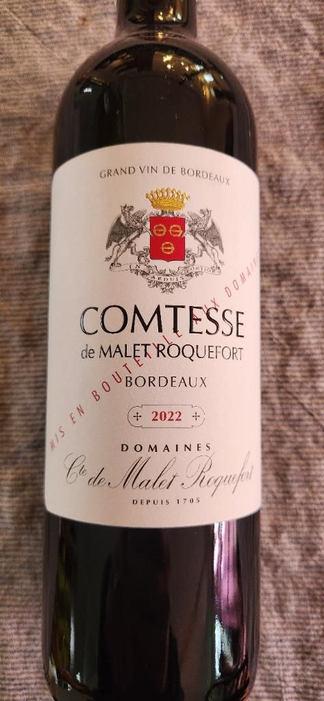 2018 Comtesse de Malet Roquefort - CellarTracker
