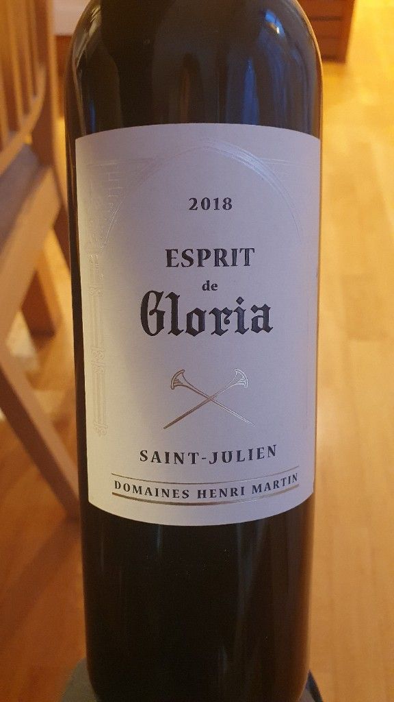 2018 Domaines Henri Martin Esprit de Gloria, France, Bordeaux, Médoc, St. Julien CellarTracker