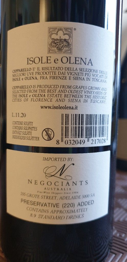 2021 Isole e Olena Cepparello Toscana IGT - CellarTracker