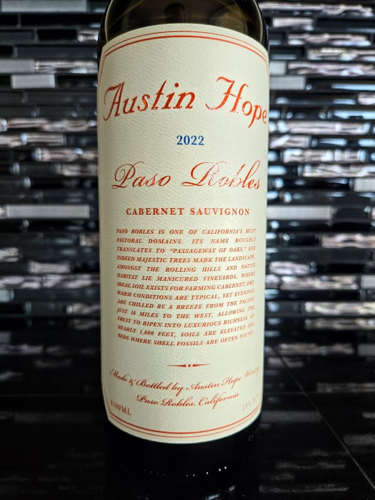 2022 Austin Hope Cabernet Sauvignon - CellarTracker