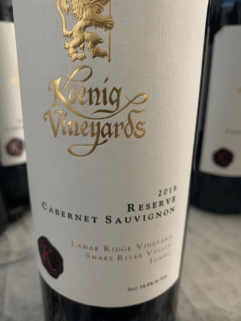 2019 Koenig Vineyards Sauvignon Reserve Lanae Ridge Vineyard