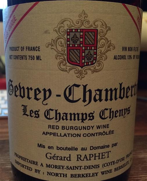 2003 g rard raphet gevrey chambertin les champs chenys cuv e unique