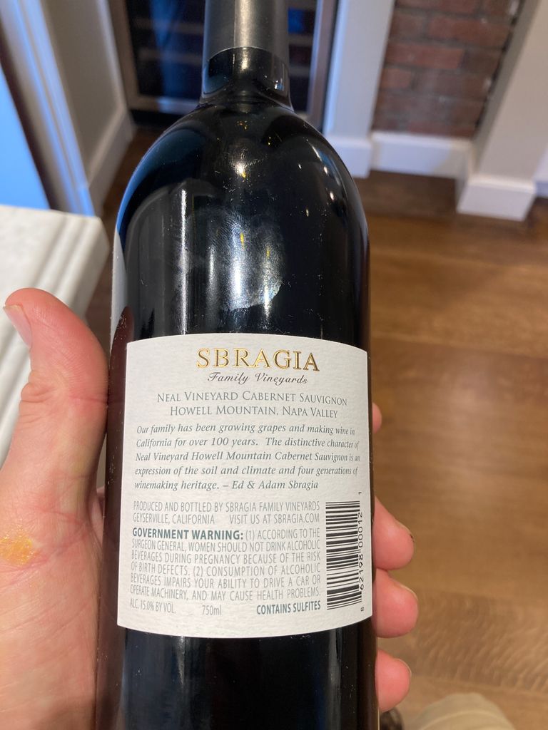 2018 Sbragia Family Cabernet Sauvignon Neal Vineyard - CellarTracker