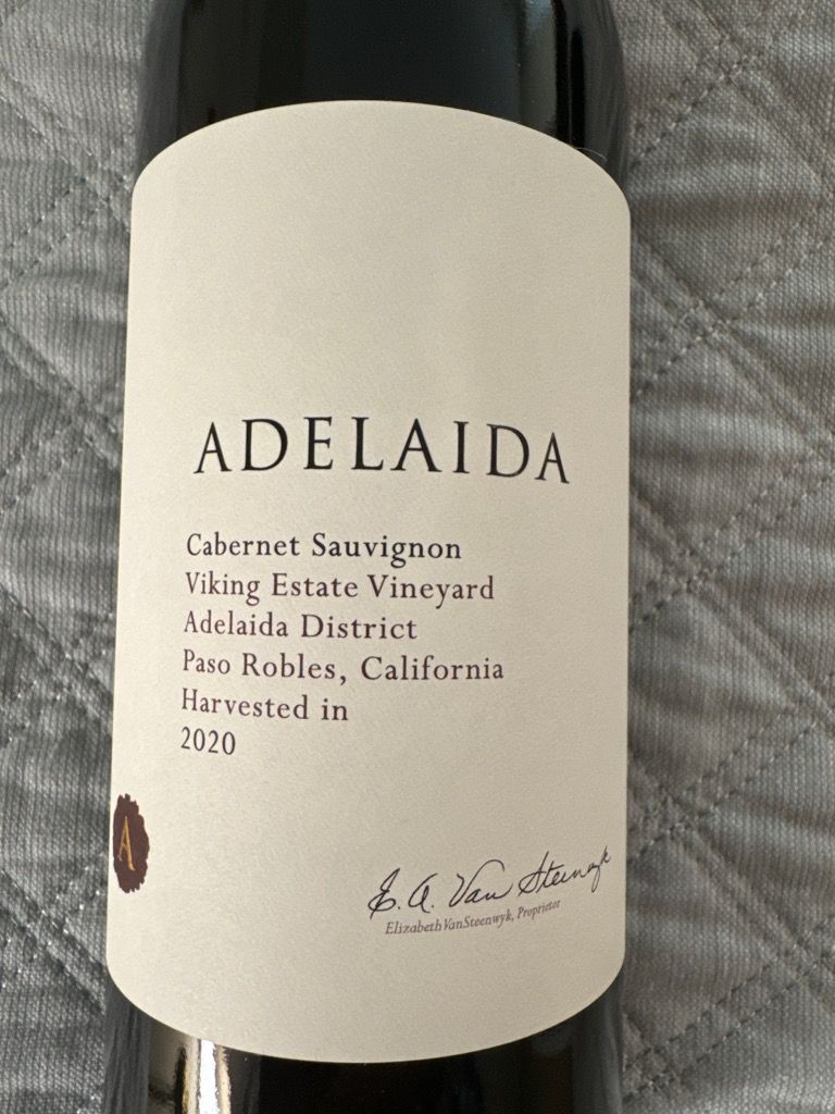 2020 Adelaida Cabernet Sauvignon Signature Viking Estate Vineyard