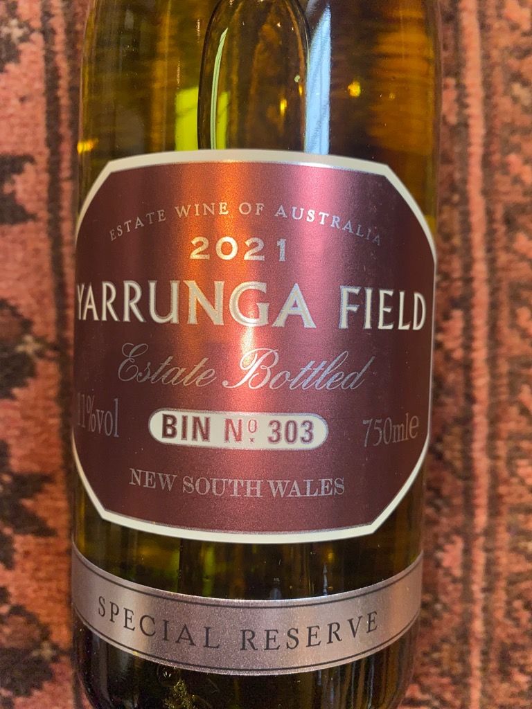 2021 Yarrunga Field Sémillon Special Reserve Bin 303, Australia, New