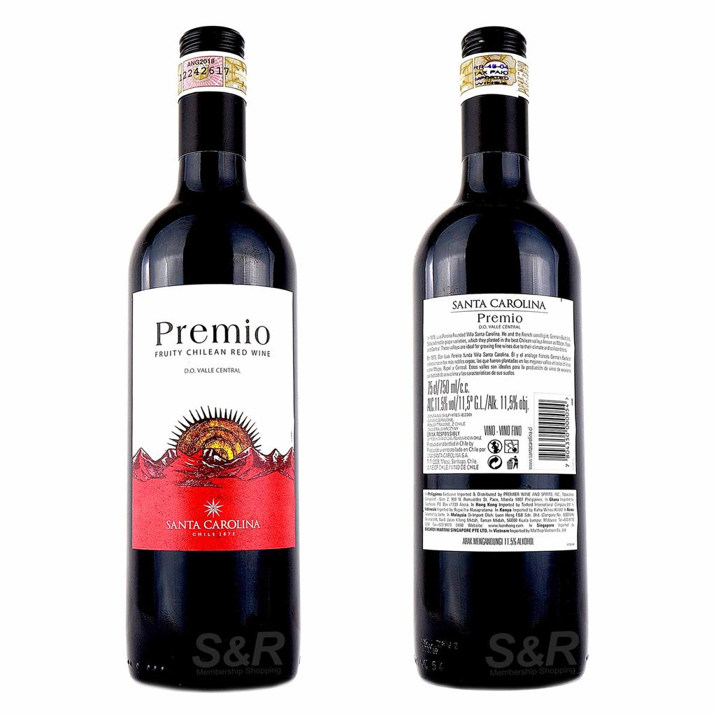 2018 Santa Carolina Sauvignon Premio Fruity Chilean Red Wine