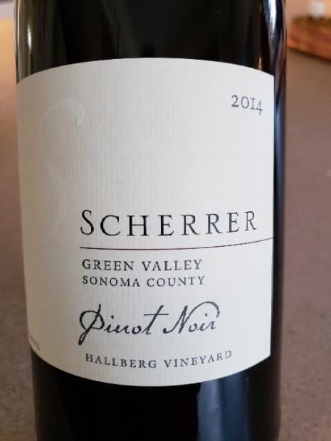 2014 Scherrer Winery Pinot Noir Hallberg Vineyard, USA, California ...