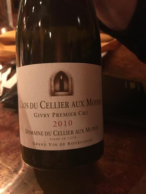 2010 Domaine du Cellier aux Moines Givry 1er Cru Clos du Cellier Aux ...