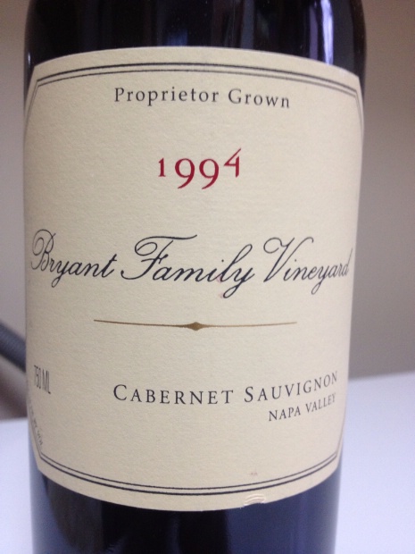 1994 Bryant Family Vineyard Cabernet Sauvignon - CellarTracker